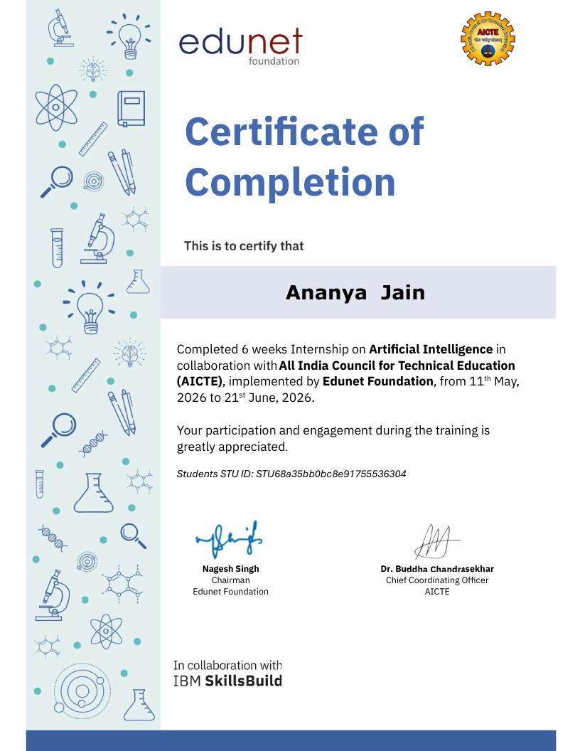 IBM SkillsBuild virtual internship certificate